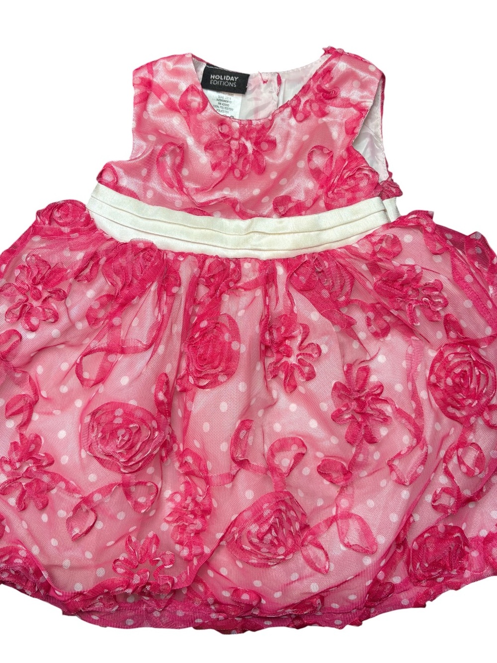 Holiday Editions Baby Girls Pink Rosette Party Dress 6-9 Months Easter Valentine